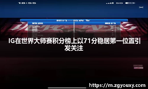 IG在世界大师赛积分榜上以71分稳居第一位置引发关注
